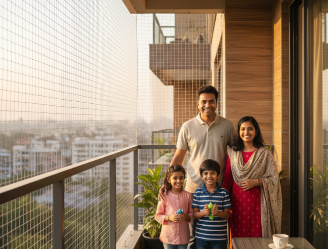 Balcony safety net installation Coimbatore project